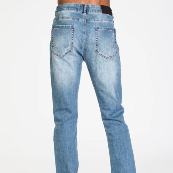 New Tainted Denim Jeans Mid Rise Slim Fit Hip Leg Men's Size 40 - Picture 3 of 16